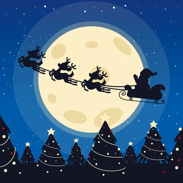 Père Noël Chevauchant Traîneau — Image vectorielle