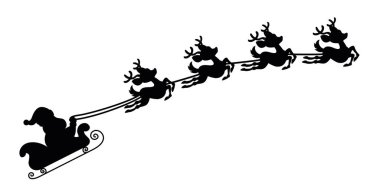 Noel Baba kızağa silüeti
