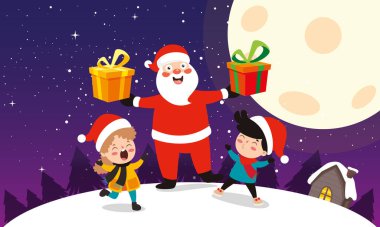 Çizgi Film Karakterleriyle Noel Sahnesi