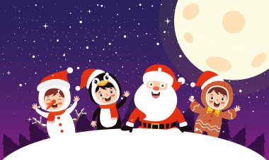 Çizgi Film Karakterleriyle Noel Sahnesi