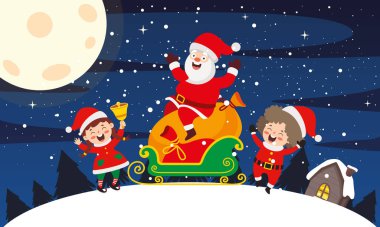 Çizgi Film Karakterleriyle Noel Sahnesi