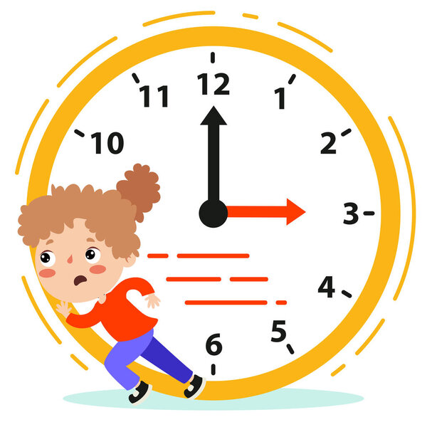 Time Concept Drawing With Flat Objects