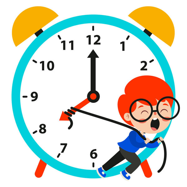 Time Concept Drawing With Flat Objects