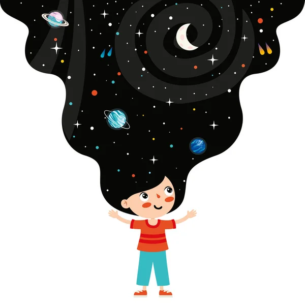 Fantasy Space Abstract Figure — Stock Vector