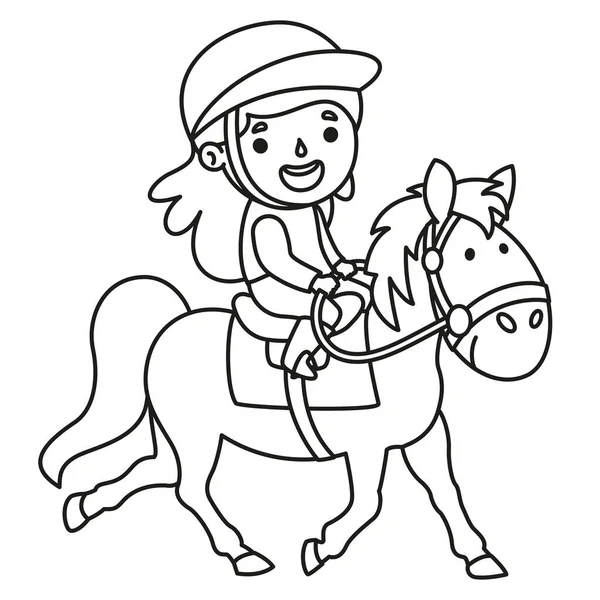 Line Art Drawing Kids Coloring Page — Stock Vector