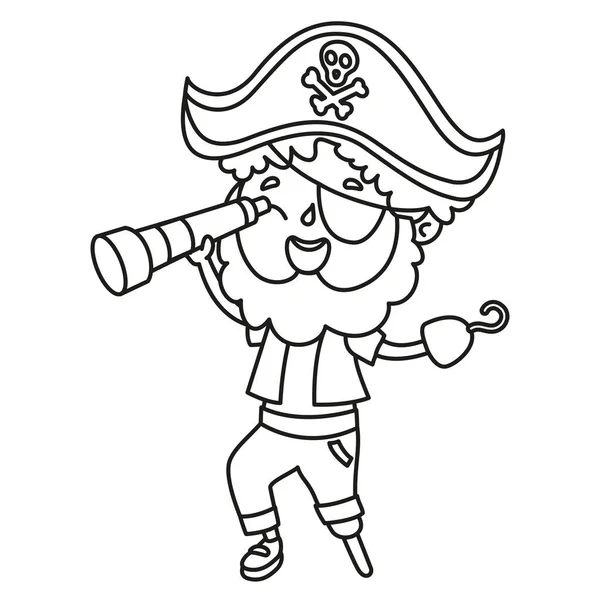 Line Art Drawing Kids Coloring Page — Stock Vector