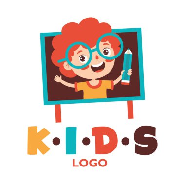 Çocuklar için Düz Logo Şablonu