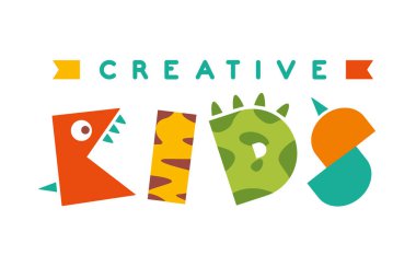 Çocuklar için Düz Logo Şablonu