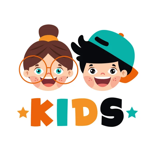 Vlakke Logo Template Voor Kinderen — Stockvector