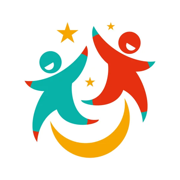 Płaski Szablon Logo Dla Dzieci — Wektor stockowy