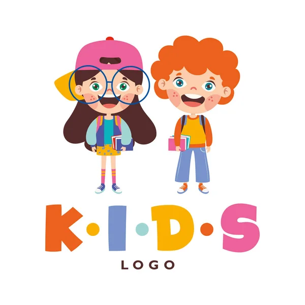 Modèle Logo Plat Pour Les Enfants — Image vectorielle
