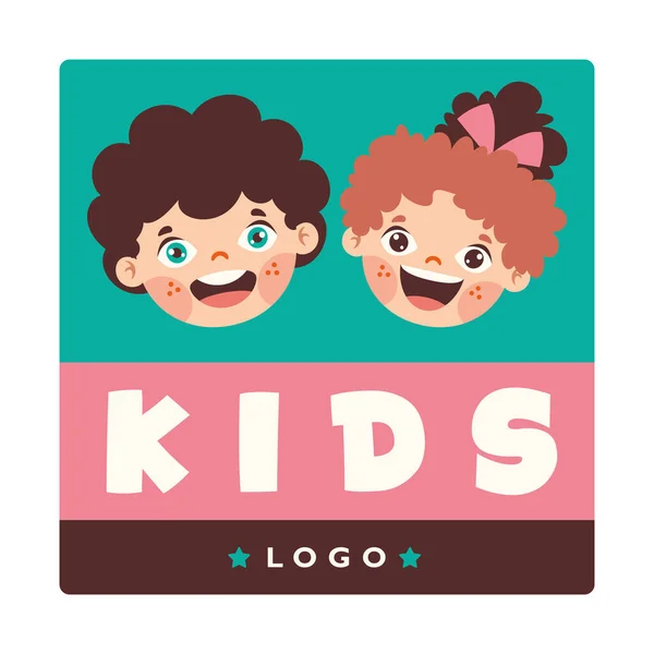 Modello Logo Piatto Bambini — Vettoriale Stock