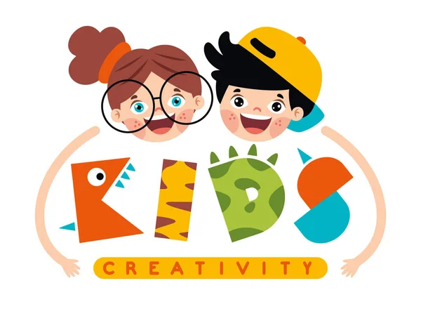 Modelo Logotipo Plano Para Crianças —  Vetores de Stock