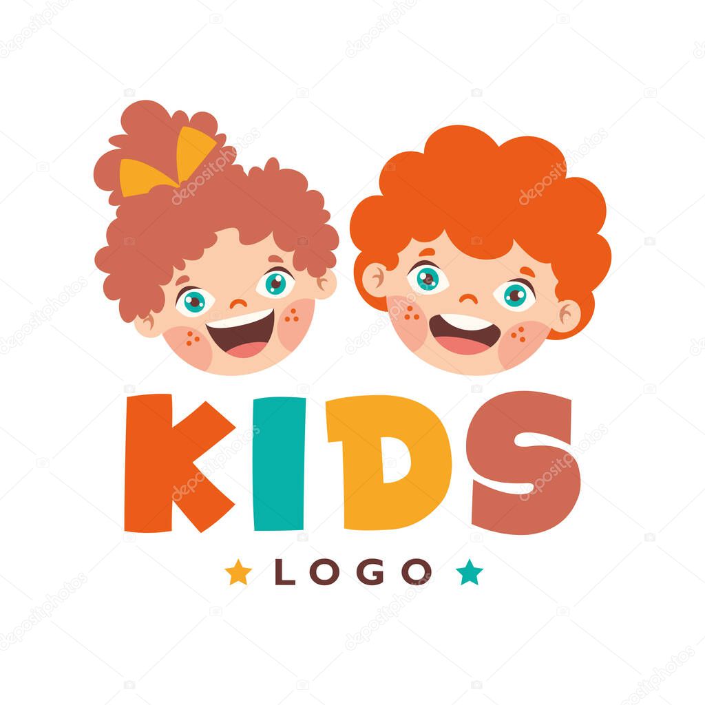 Flat Logo Template For Children