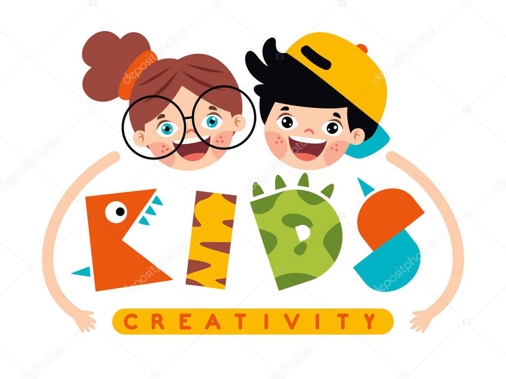 Flat Logo Template For Children
