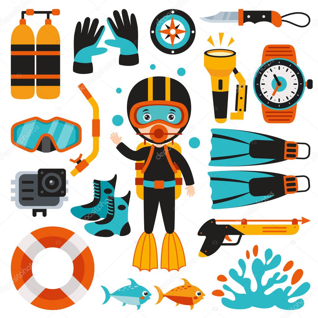 Set Of Various Diving Elements