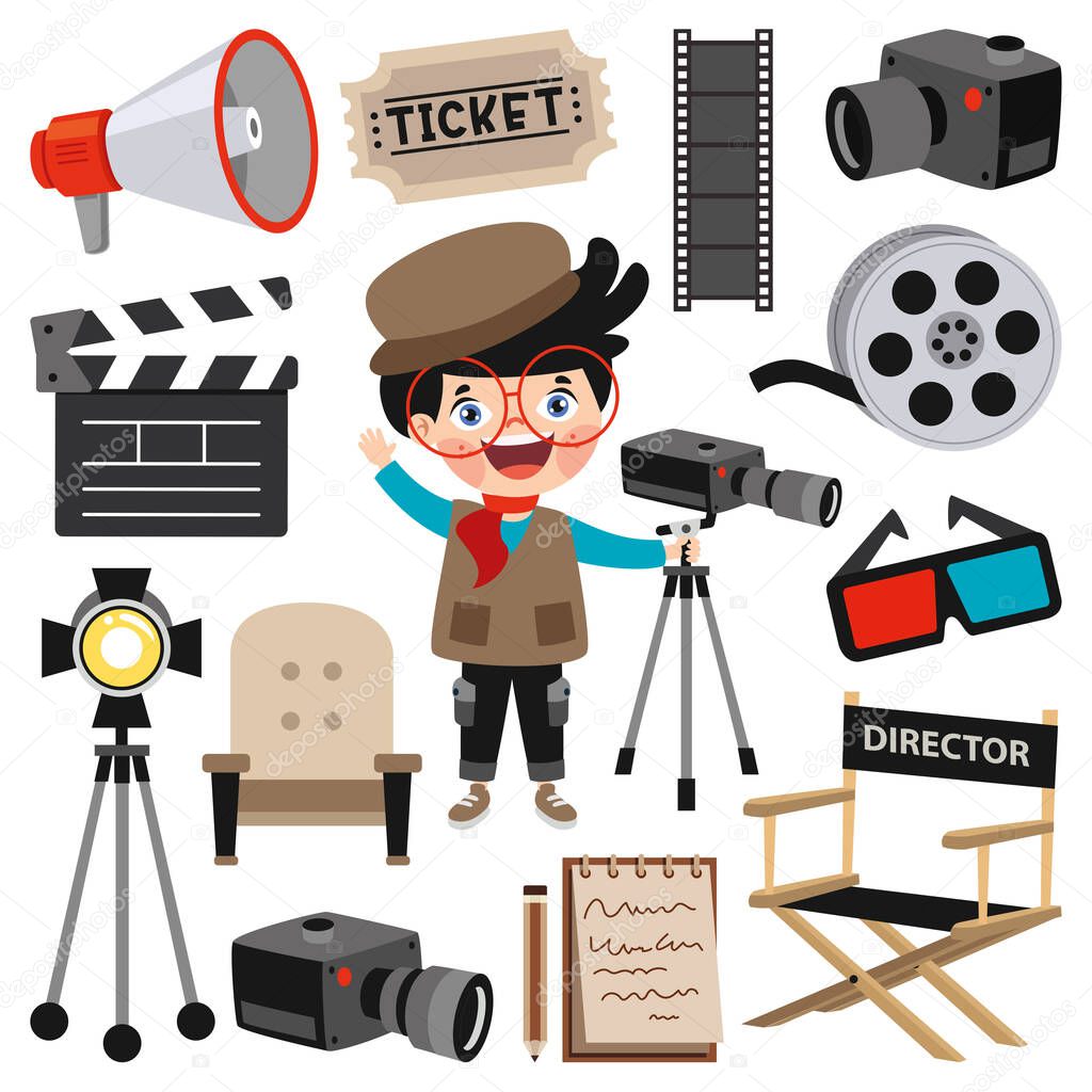 Set Of Various Filmmaking Elements