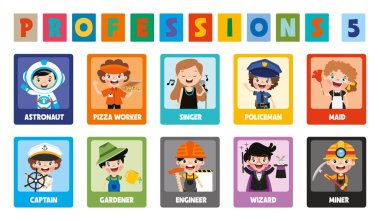 Set Of Various Cartoon Professions clipart