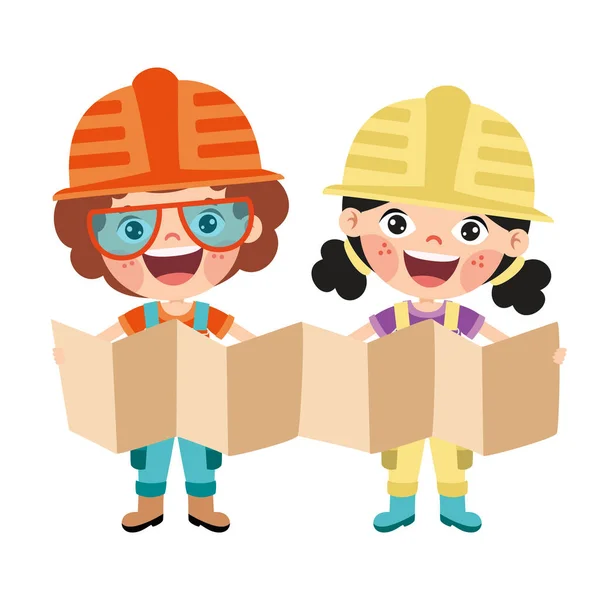 Cartoon Kid Construction Tools — стоковый вектор