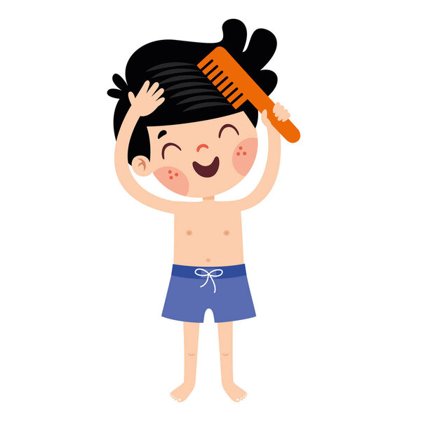 Hair Care Drawing With Cartoon Child