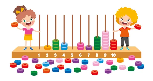 儿童教育学算盘玩具 — 图库矢量图片