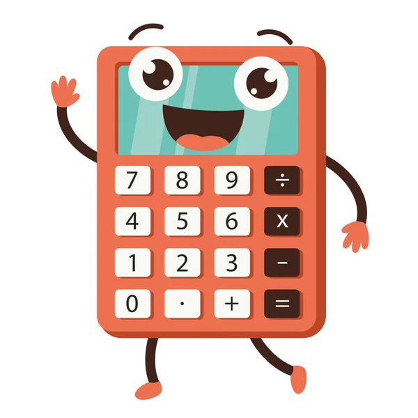 Płaski Kalkulator Dla Dzieci Edukacja — Wektor stockowy
