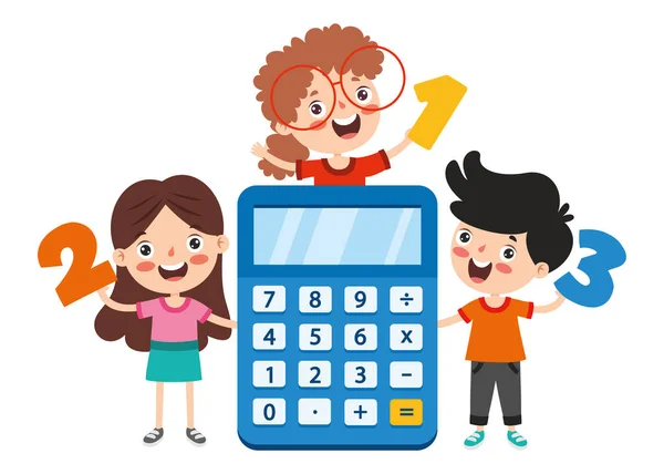 Calculadora Plana Para Educación Niños — Vector de stock