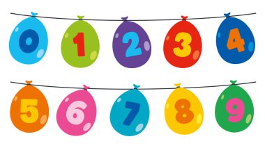 Renkli Düz Sayılar Seti