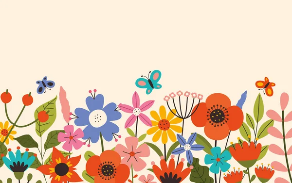 カラフルな花のコンセプトデザイン — ストックベクタ