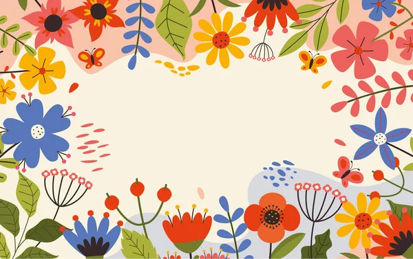 カラフルな花のコンセプトデザイン — ストックベクタ