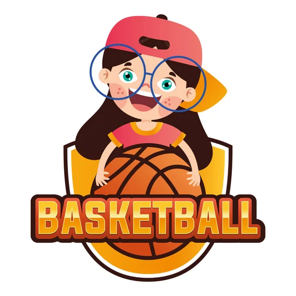 Logotyp Design För Basket Sport — Stock vektor