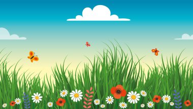 Çimenli Yeşil Doğa Sahnesi