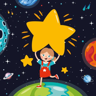 Gökyüzü elementli çizgi film karakteri kavramı