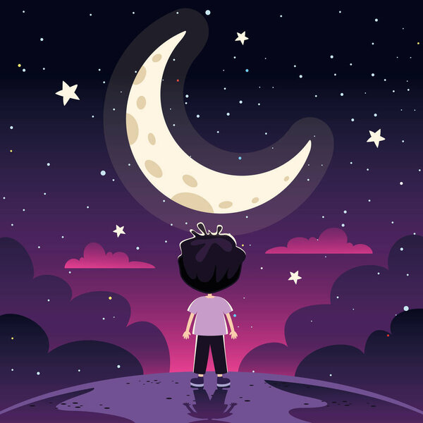 Concept Of Cartoon Character With Sky Elements