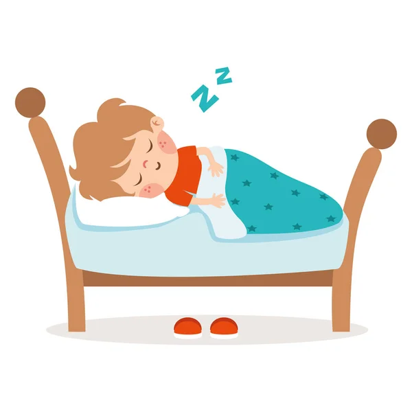 Tecknad Illustration Kid Sleeping — Stock vektor