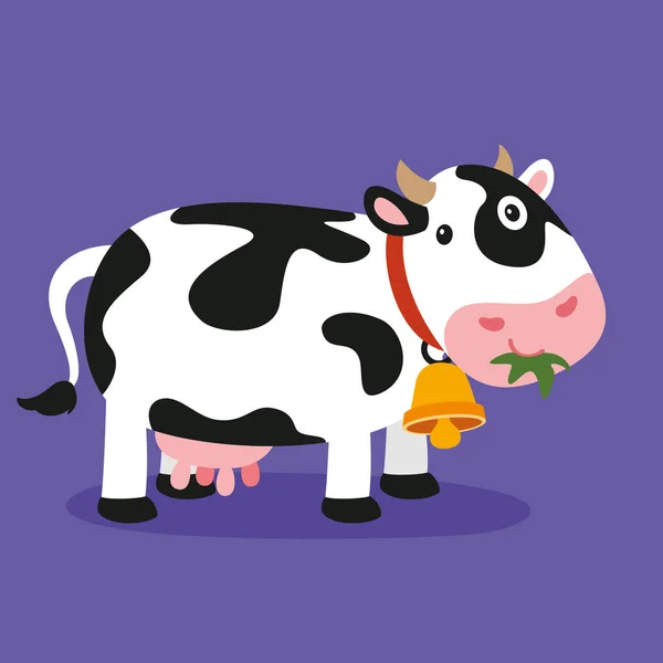 Ilustración Dibujos Animados Una Vaca — Vector de stock