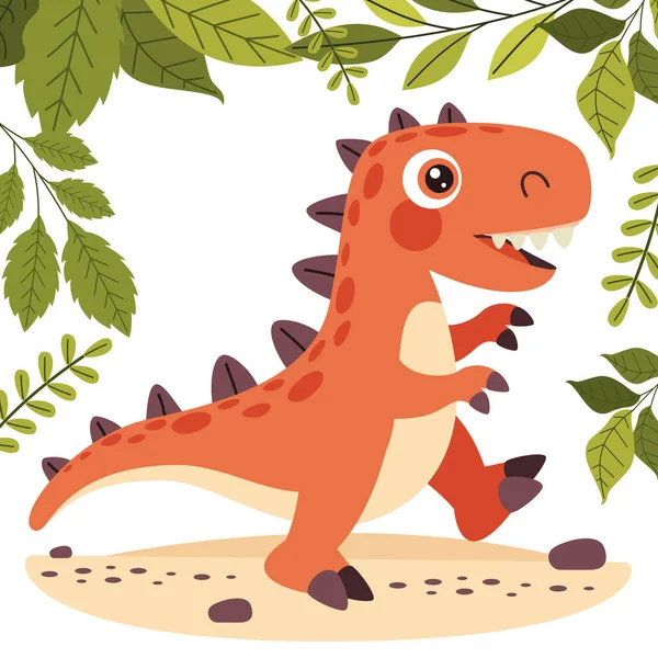 Cartoon Drawing Dinosaur — Stock Vector