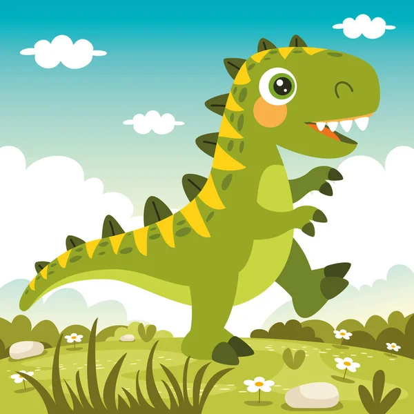 Cartoon Drawing Dinosaur — Image vectorielle