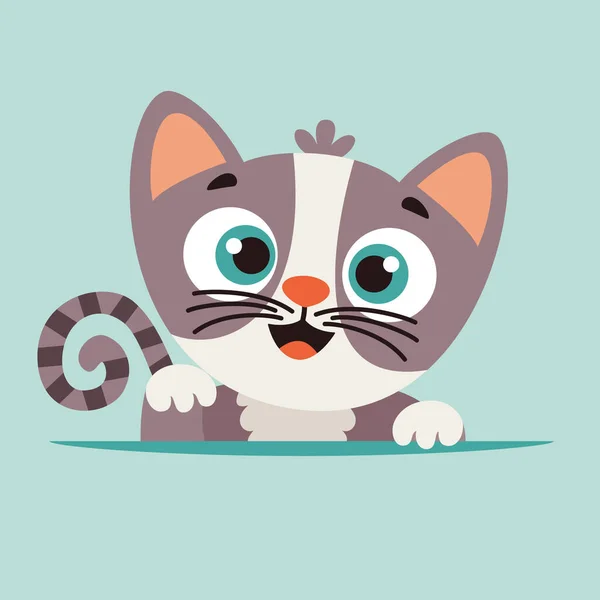 Cartoon Drawing Cat — Vetor de Stock