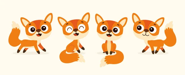 Cartoon Drawing Fox — Stock vektor