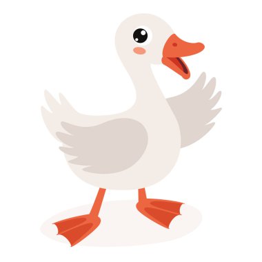 Cartoon Illustration Of A Goose