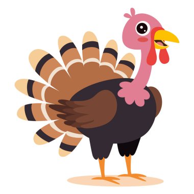 Cartoon Illustration Of A Turkey