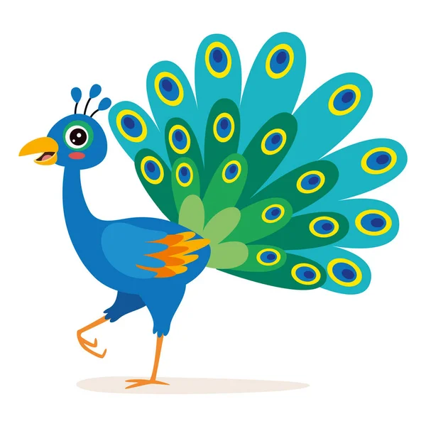 Cartoon Illustration Peacock — Vector de stock