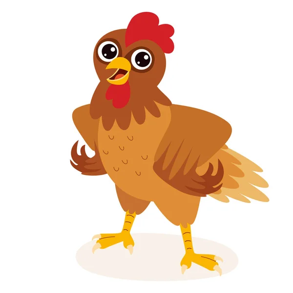 Cartoon Drawing Chicken Character — Stockový vektor