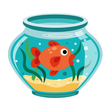 Cartoon Fish In An Aquarium