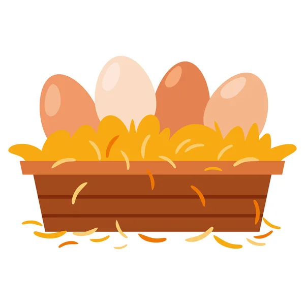 Illustration Eggs Basket — Stok Vektör