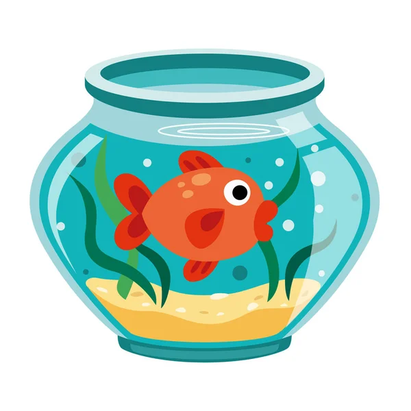 Cartoon Fish Aquarium — Stock Vector