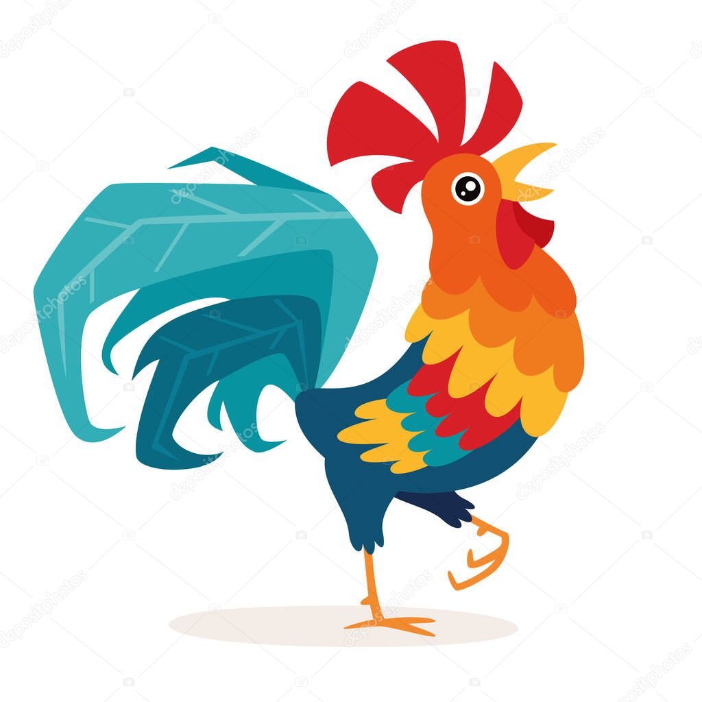 Cartoon Illustration Of A Rooster