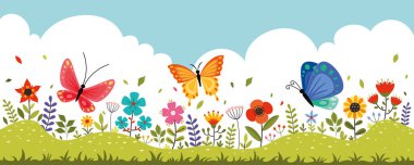Flat Drawing Of Colorful Butterflies