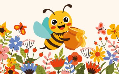 Cartoon Illustration Of A Bee